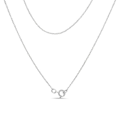 Delicate silver chain necklace with spring ring clasp on white background, fine jewelry